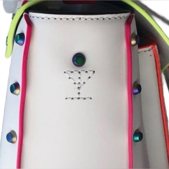 MICHAEL KORS ~ Small White Crossbody Satchel w/Multicolor Accents Monochromatic - Picture 11 of 14